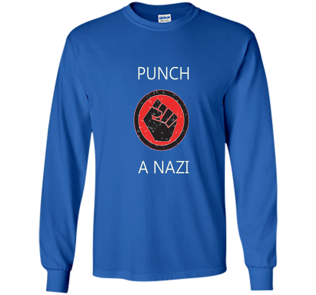 Punch A Nazi - Statement T-shirt shirt Royal