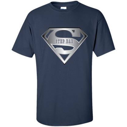 Fathers Day T-shirt Super Step Dad Navy