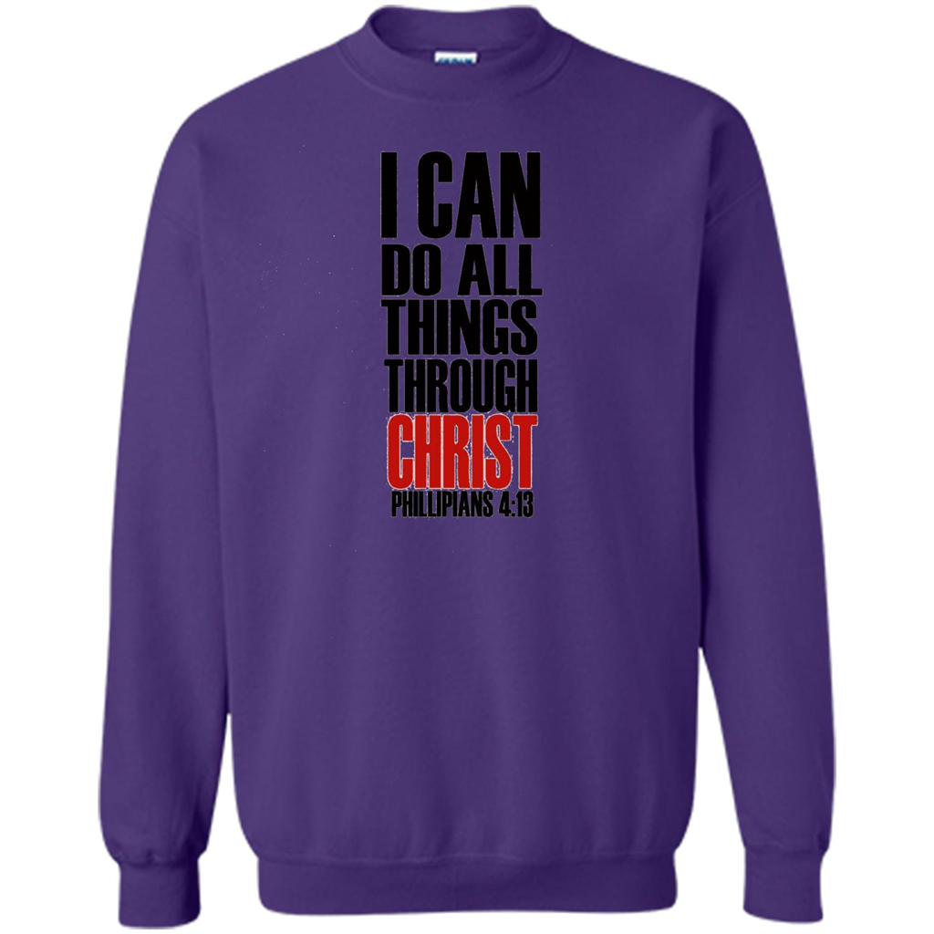 Christian T-Shirt I Can Do All Things Through Christ Purple