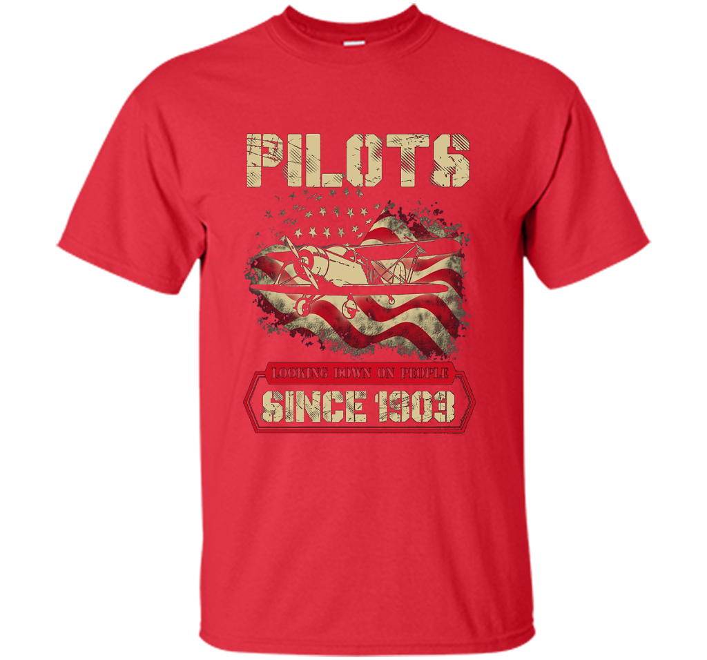 Pilots Looking Down On People Since 1903 T-shirt Red