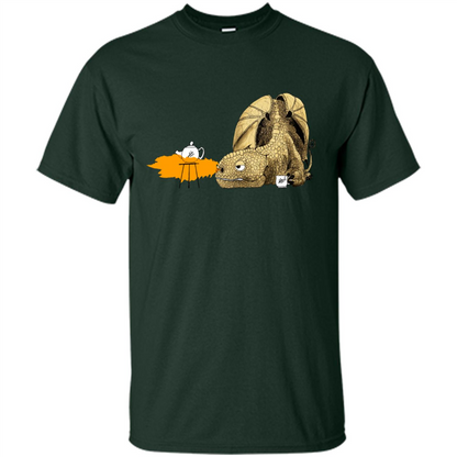 Dragon Making Tea T-Shirt Forest Green