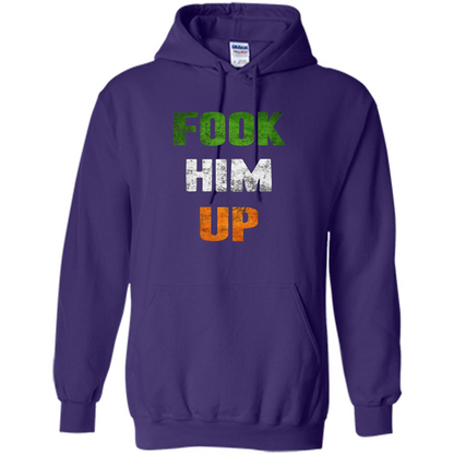 Funny Boxing T-shirt Fook Him Up Irish Boxing T-shirt Purple