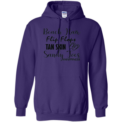 Summer Tshirt Beach Hair Flip Flops Tan Skin Sandy Toes Happiness Purple