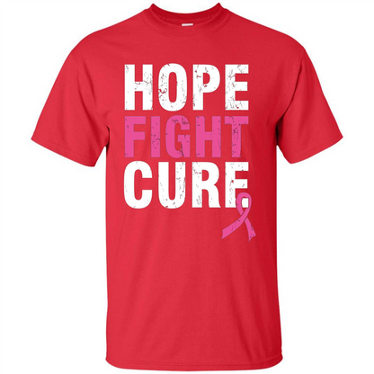 Breast Cancer Awareness T-shirt Hope Fight Cure Red