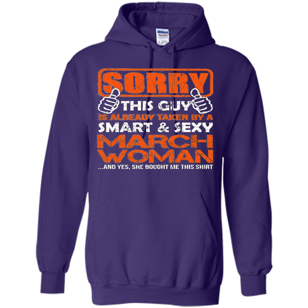 March Woman T-shirt This Guy Is Taken By A Sexy March Woman T-Shirt Purple