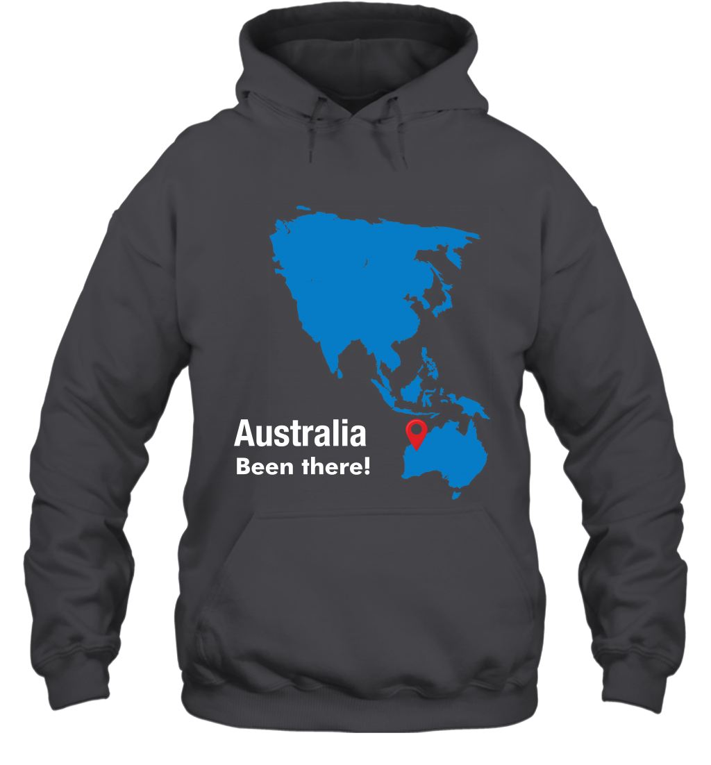 Australia Been There Map Shirt Hoodie Hoodie Dark Heather