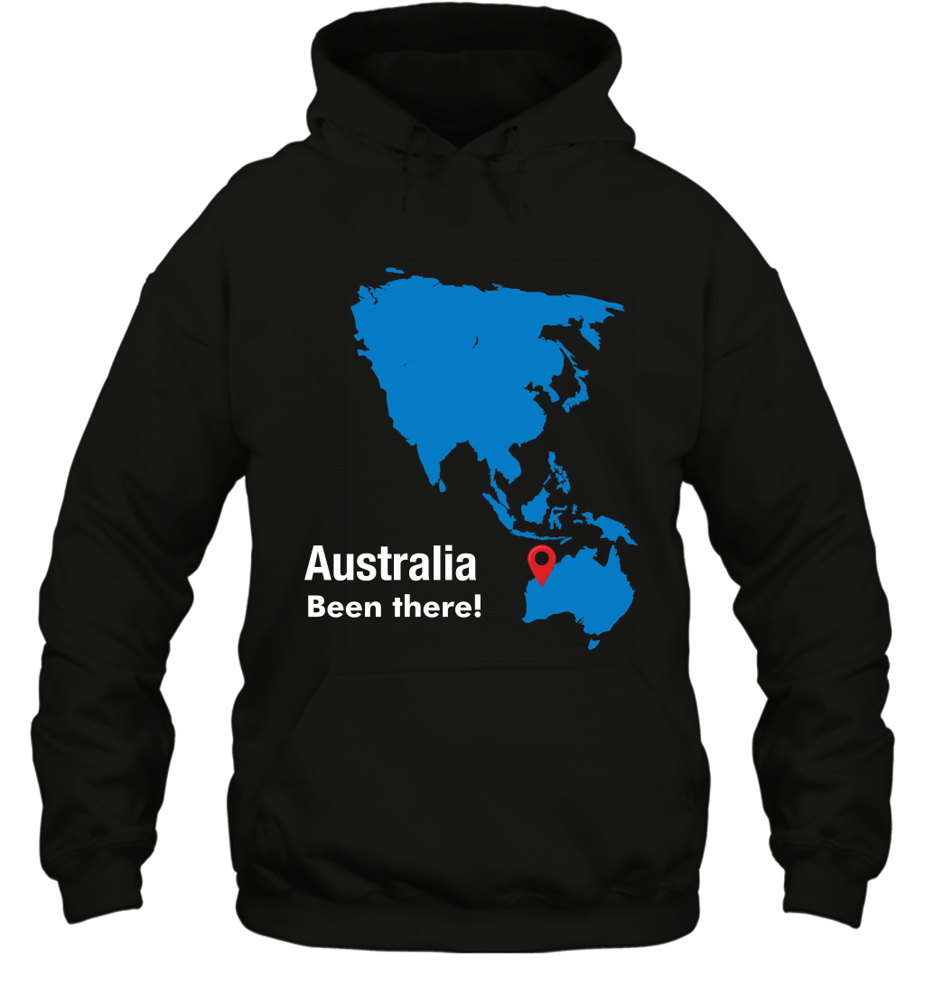Australia Been There Map Shirt Hoodie Hoodie Black