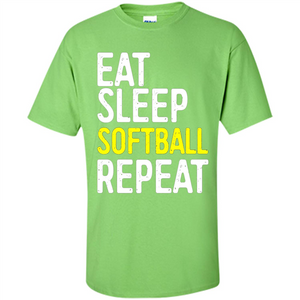 Softball T-shirt Eat Sleep Softball Repeat T-shirt