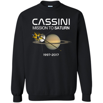 Cassini Mission to Saturn Space T-Shirt Black