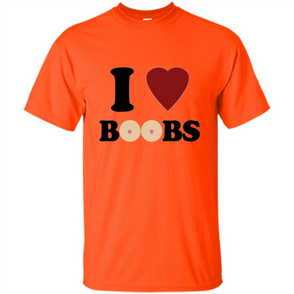 I Love Boobs T-shirt Orange