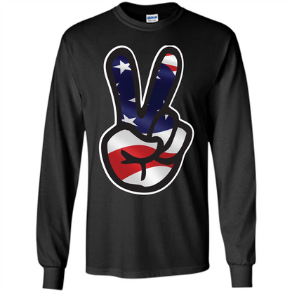 Amreican Flag Peace Guy T-shirt Black
