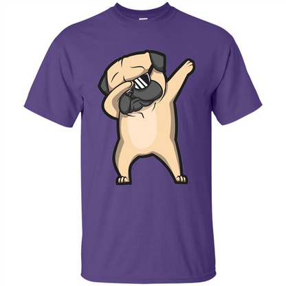 Dabbing Pug Shirt - Cute Funny Dog Dab T-shirt Purple