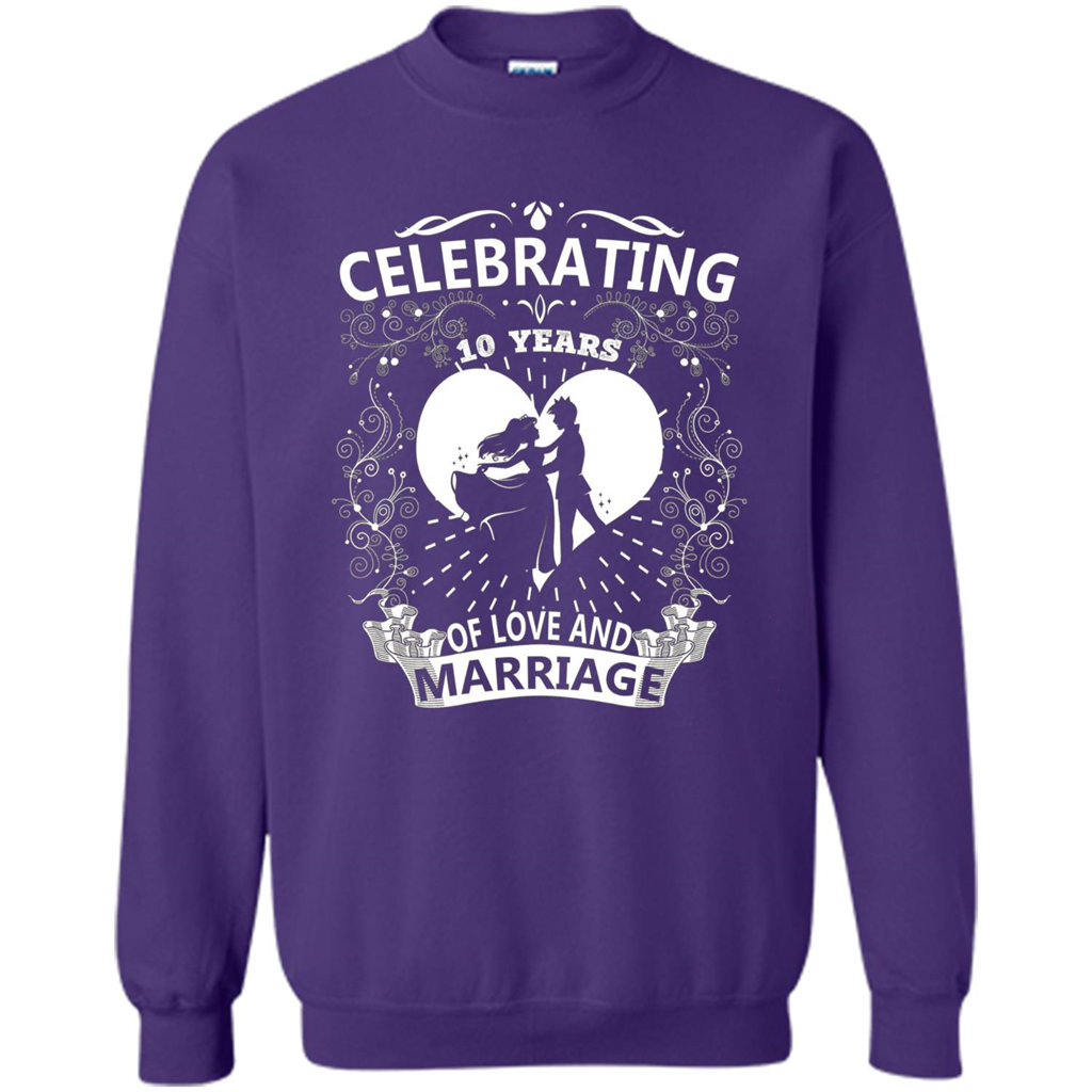 Celebrating 10 Years Wedding Anniversary Tshirt Orange