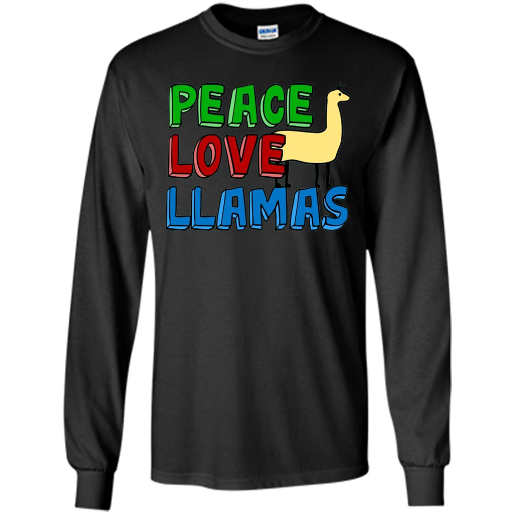 Peace Love Llamas T-shirt Black