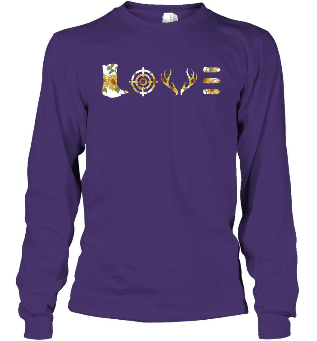 Hunting Girls Sunflower Shirt Long Sleeve T-Shirt Long Sleeve T-Shirt Purple