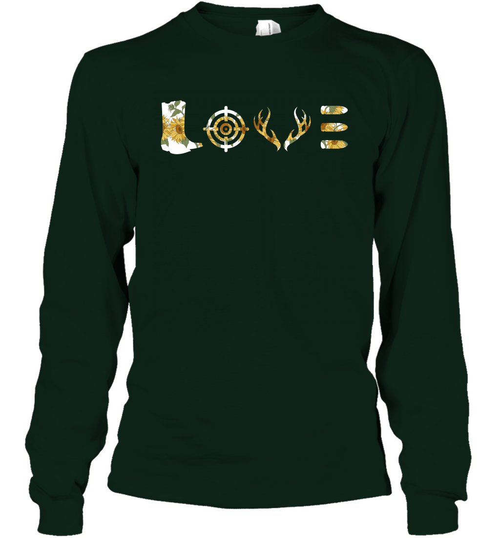 Hunting Girls Sunflower Shirt Long Sleeve T-Shirt Long Sleeve T-Shirt Forest Green