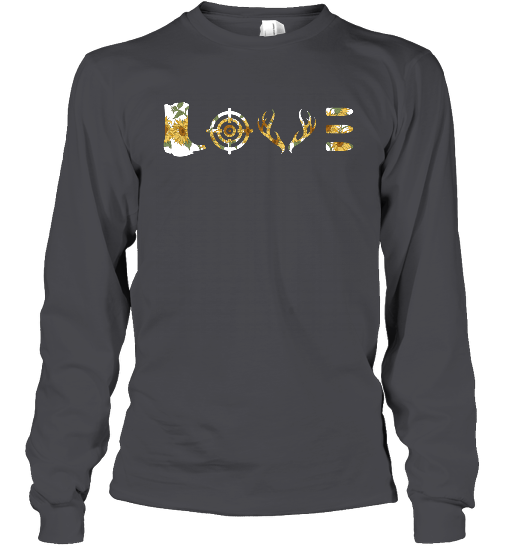 Hunting Girls Sunflower Shirt Long Sleeve T-Shirt Long Sleeve T-Shirt Dark Heather