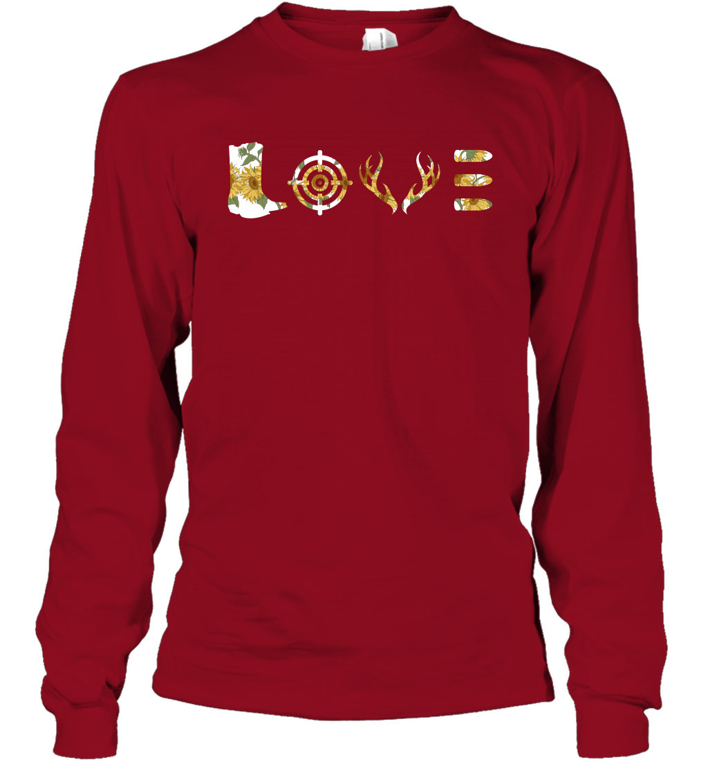 Hunting Girls Sunflower Shirt Long Sleeve T-Shirt Long Sleeve T-Shirt Cardinal Red