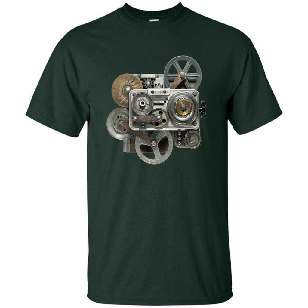 Steampunk Mechanical Gears T-Shirt Forest Green