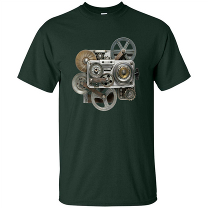 Steampunk Mechanical Gears T-Shirt Forest Green