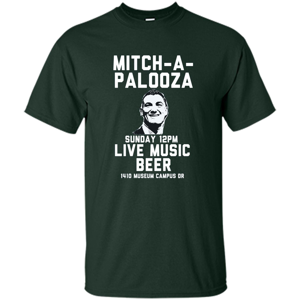 Mitch-a-palooza Live Music Beer T-shirt Forest Green