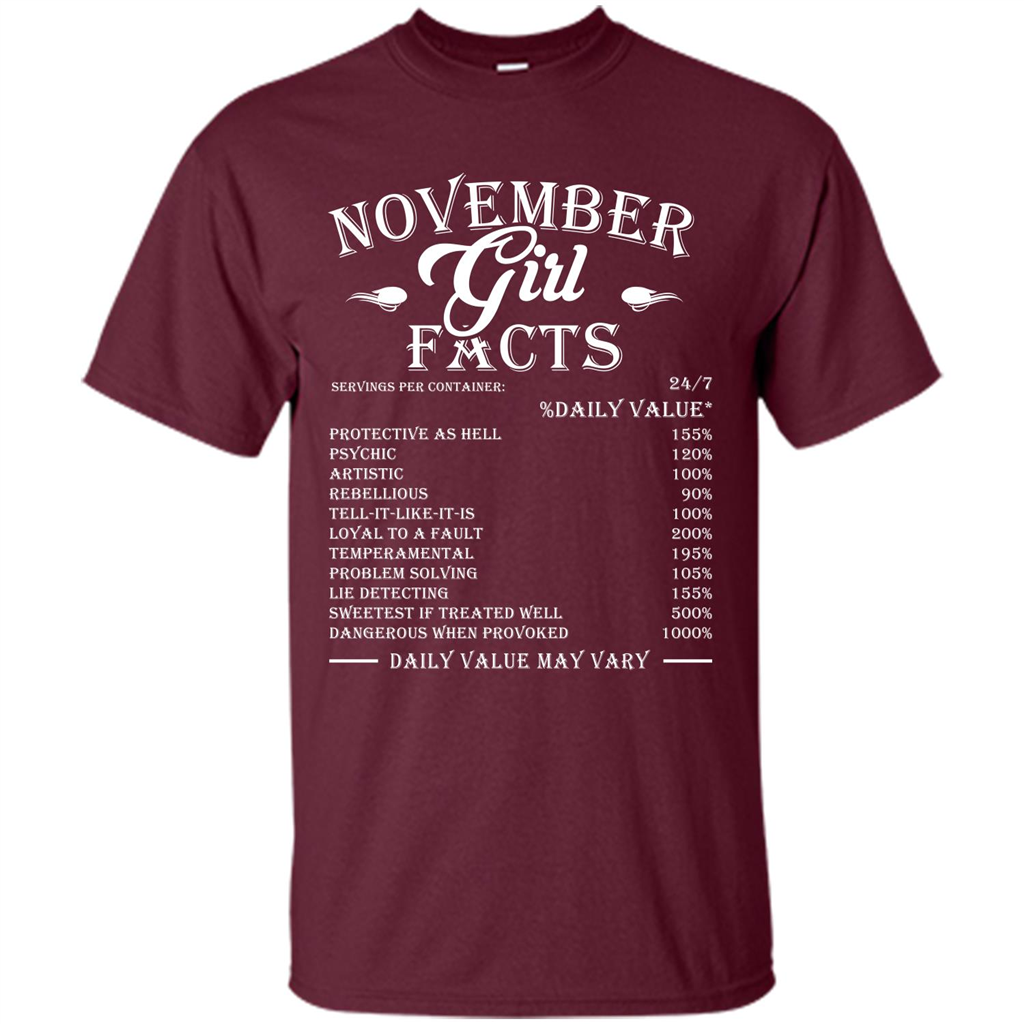 November Girl Facts T-shirt Maroon