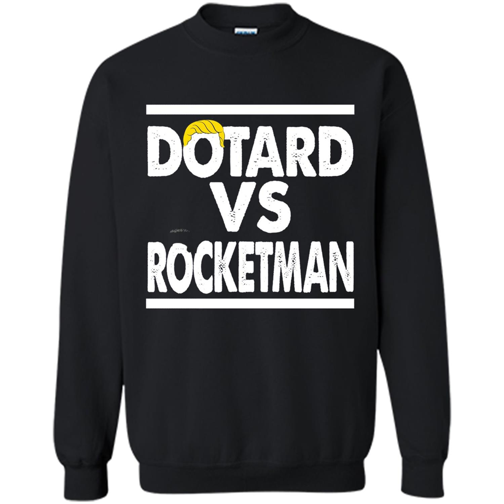 Funny American President T-shirt Dotard Vs Rocketman T-shirt Black