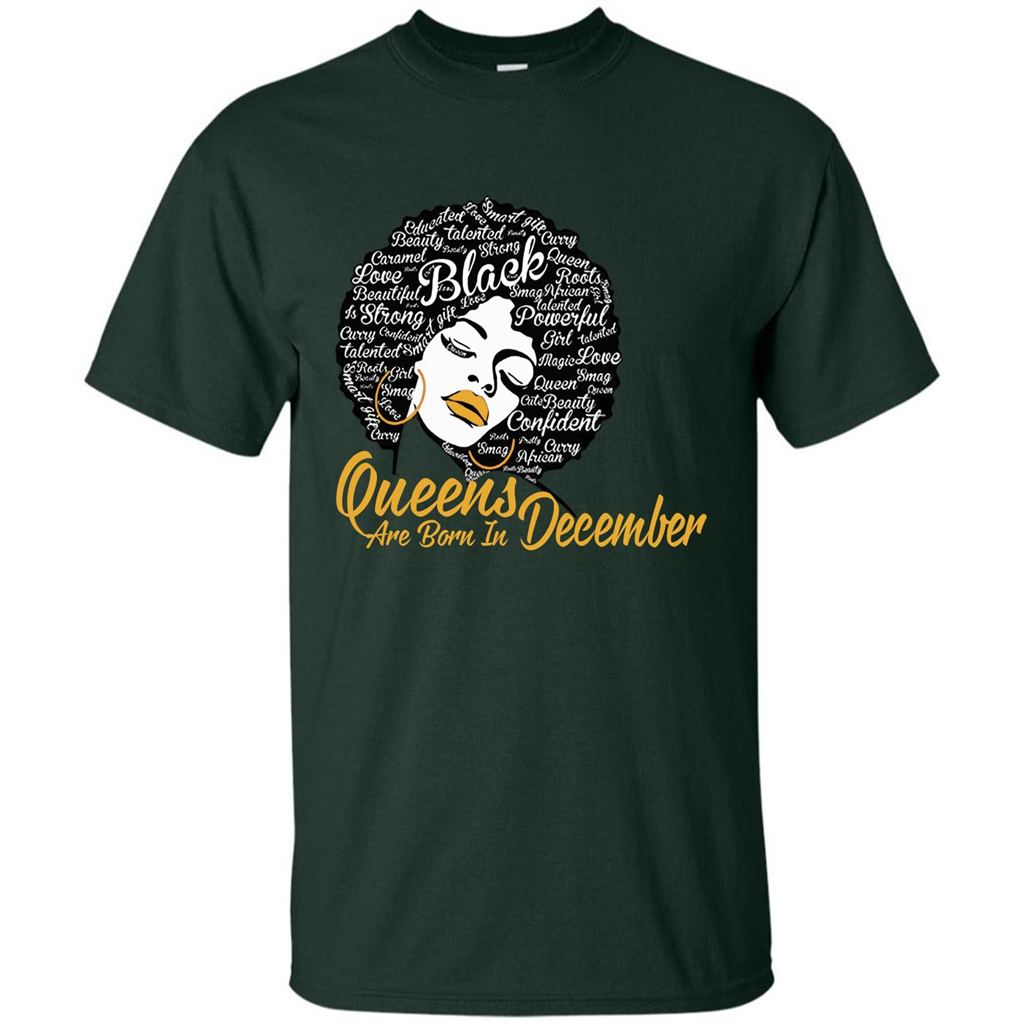 Queen Are Born In December T-shirt Forest Green