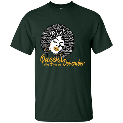 Queen Are Born In December T-shirt Forest Green