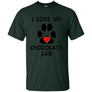 I Love My Chocolate Lab Paw T-shirt Heart Dog Owner T-Shirt