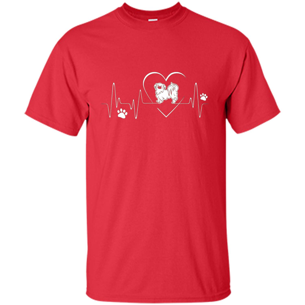 Pekehund T-shirt Pekehund Heart Beat T-shirt Red