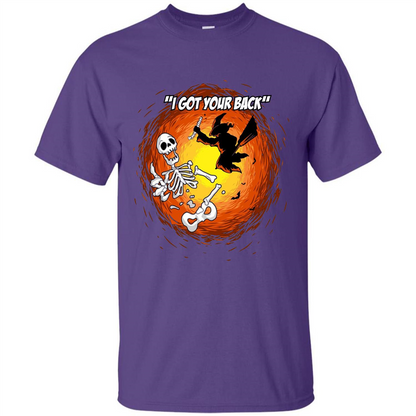 Funny Witch Skeleton Halloween 2017 I Got Your Back T-shirt Purple