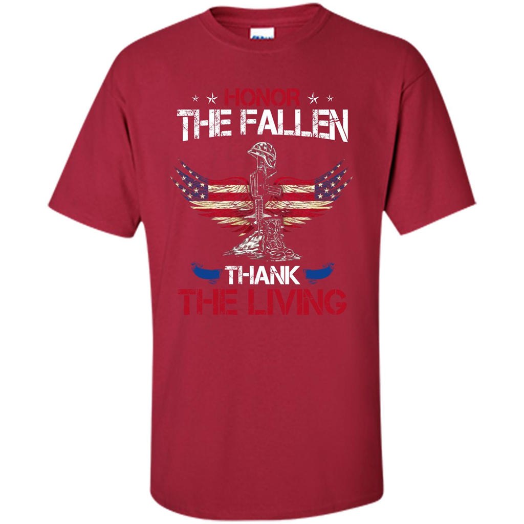 Military T-shirt Honor The Fallen Thank The Living Cardinal