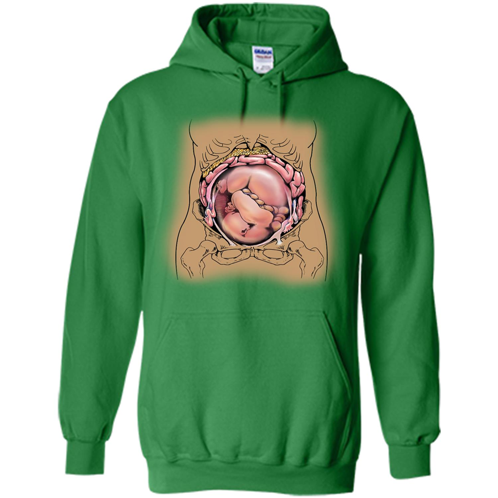 Anatomy T-shirt Fetus In Utero Irish Green