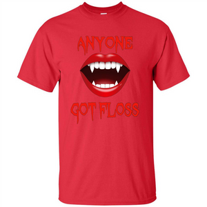 Anyone Got Floss Halloween Vampire T Shirt Scary Dental Fun