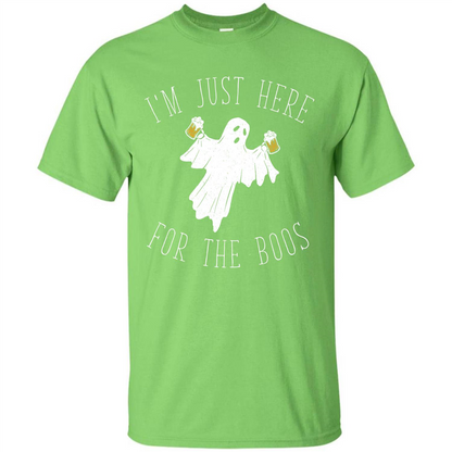Halloween T-shirt I'm Just Here For The Boos T-shirt Lime