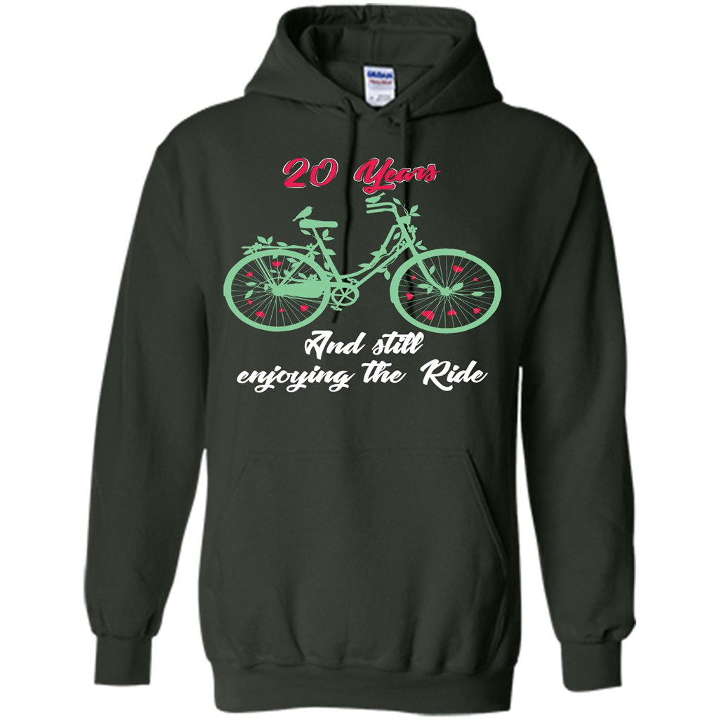 Anniversary T-shirt 20 Years And Still Enjoying The Ride Forest Green