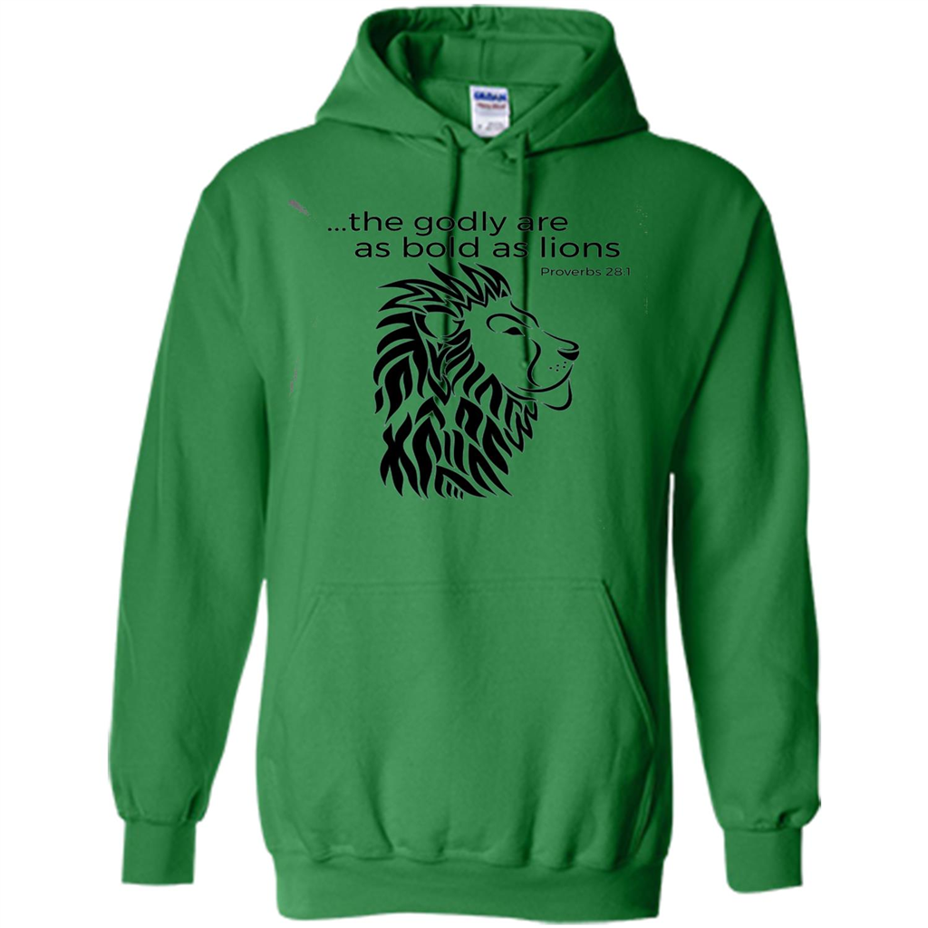 Proverbs 28:1 The Godly Are As Bold As Lions Bible Christian T-shirt Irish Green