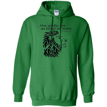 Proverbs 28:1 The Godly Are As Bold As Lions Bible Christian T-shirt Irish Green