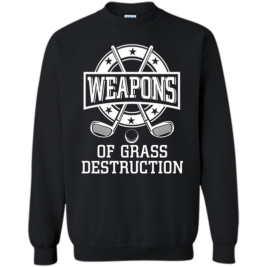 Funny Golf T-Shirt Weapons of Grass Destruction T-shirt Black
