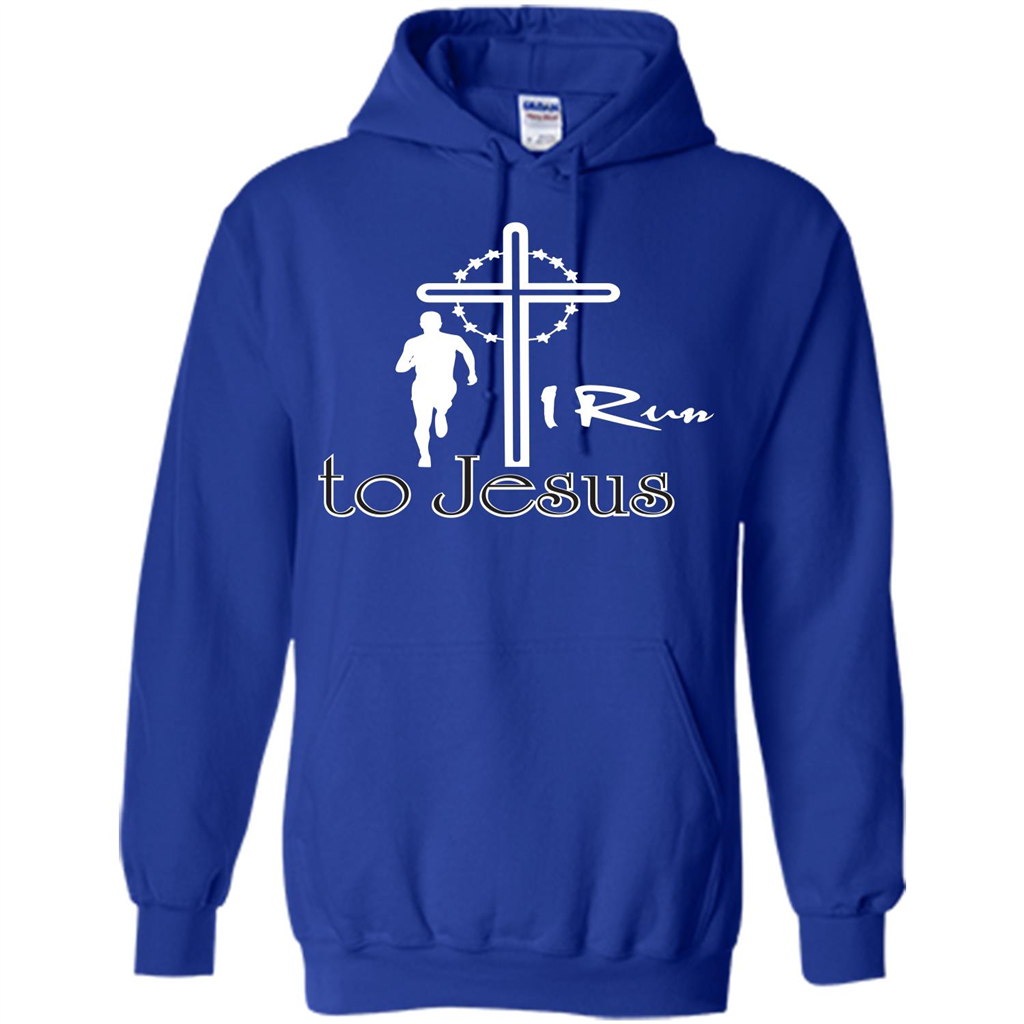 Christian T-shirt I Run To Jesus T-shirt Royal