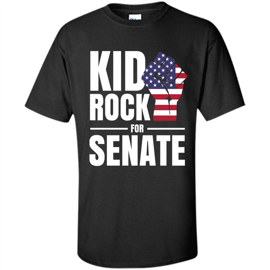 CAMPAIGN Kid For US Senate Election. In Rock We Trust T-shirt Black