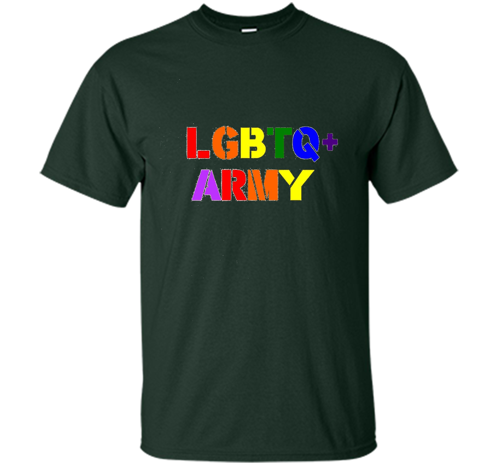 LGBTQ+ Army T-Shirt cool shirt Forest Green