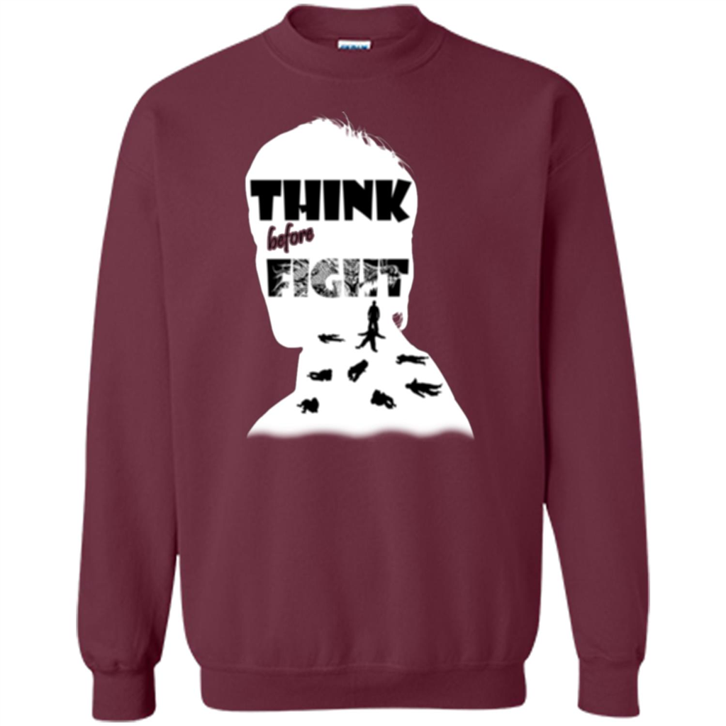 Think Before Fight T-shirt Maroon