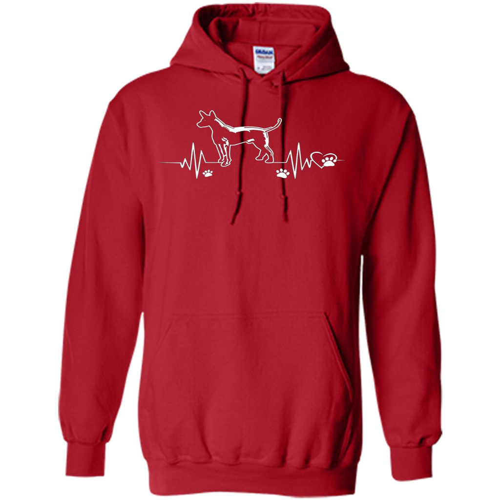 Heartbeat Mexican Hairless Dog T-shirt Heartbeat Paw Dogs Red