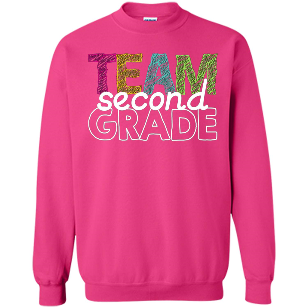 Team Second Grade Teacher T-Shirt Heliconia