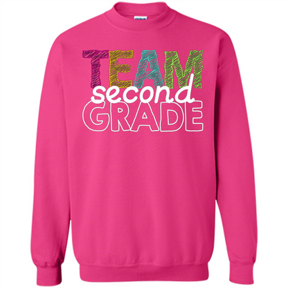 Team Second Grade Teacher T-Shirt Heliconia