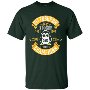 Pittsburgh Hockey 5 Times Cup Champions Cool Penguin T-shirt