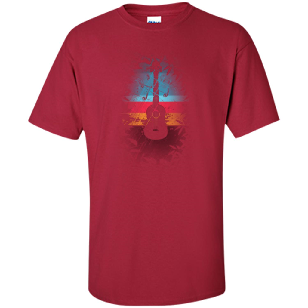 Guitar Vintage Sunset Uke And Instruments T-shirt Cardinal