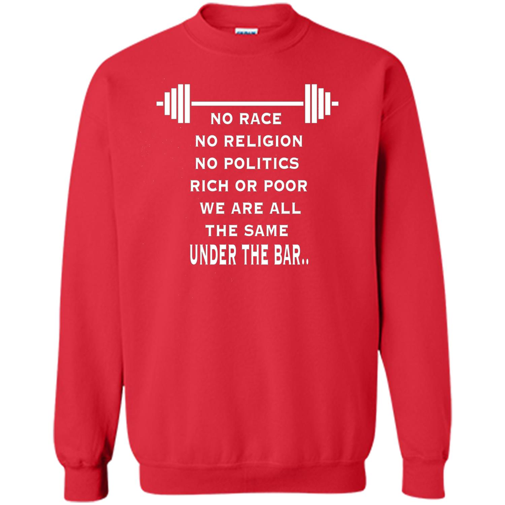 No Hate Weightlifting T-shirt No Race No Religion No Politics Rich Or Poor Red